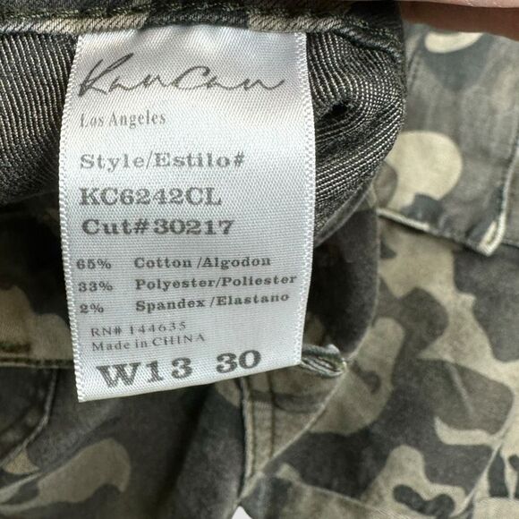 KANCAN Women’s Green Camo Nature Style High Rise Skinny Cargo Jeans Size 13/30 S - Picture 5 of 6